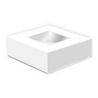 Caja para tarta blanca con ventana de 24 x 24 x 9,5 cm - Sweetkolor - 1 unidad