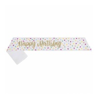 Banda de Happy Birthday con triángulos de colores de 10 x 79 cm