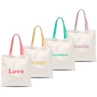 Bolsa de tela de Love, Happy, Summer o Smile - 1 unidad