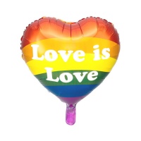 Globo silueta corazón de Love is Love de 43 cm - Partydeco