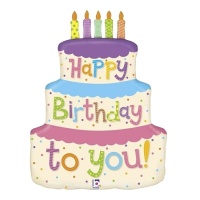 Globo de tarta Happy Birthday to You de 69 cm - Grabo