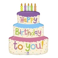 Globo de tarta Happy Birthday to You de 69 cm - Grabo