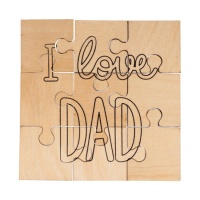 Puzzle de madera de I Love Dad de 14 x 14 cm - Artemio