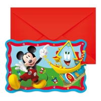 Invitaciones de Mickey mouse azul - 6 unidades