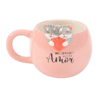 Taza de 400 ml de gatos amor