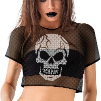 Camiseta de calavera de rejilla