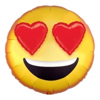 Globo de emoticono con ojos de corazón 3D de 71 x 71 cm - Anagram