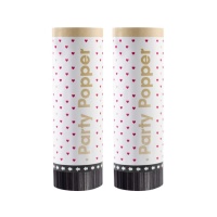 Cañones de confetti Sweet Love de 15 cm - 2 unidades
