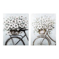 Lienzo bici con flores de 40 x 50 cm - DCasa - 1 unidad