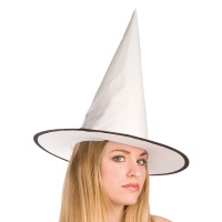 Sombrero de bruja charol blanco