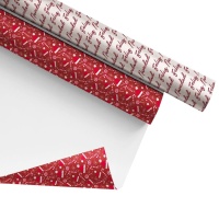 Papel de regalo rojo navideño de 70 cm x 2 m - 1 unidad