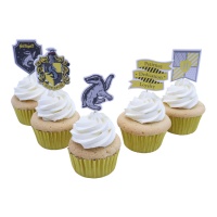 Picks para cupcakes de Hufflepuff - 15 unidades