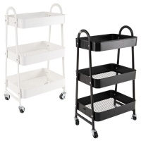 Carrito auxiliar de 77 x 45 x 30,5 cm blanco o negro - 1 unidad