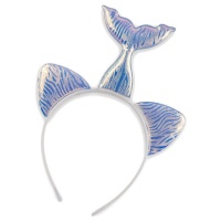 Diadema de sirena azul acolchada