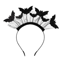 Diadema de murciélagos con brillantes de 22 x 23 cm - PartyDeco