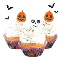 Cápsulas para cupcakes y picks de Halloween - scrapcooking - 24 unidades