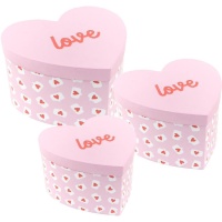 Caja corazón Love - DCasa - 3 unidades