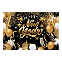 Mural decorativo de Happy New Year de 2,20 x 1,50 cm