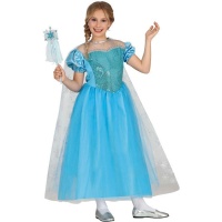 Disfraz de princesa de hielo con capa para niña