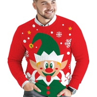 Jersey de Navidad de elfo navideño para hombre