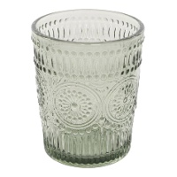 Vaso de 290 ml de cristal grabado verde agua