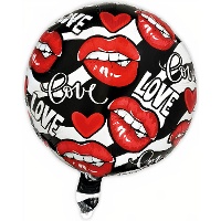 Globo de Love labios mordidos y corazones de 45 cm