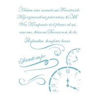 Plantilla Stencil manuscrito y relojes de 20 x 28,5 cm - Artis decor - 1 unidad