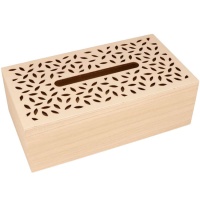 Caja de madera para pañuelos de plumas de 25,5 x 14 x 8,5 cm