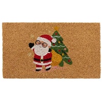 Felpudo de Papá Noel con regalos y árbol