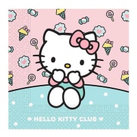 Servilletas de Hello kitty turquesa de 16,5 x 16,5 cm - 20 unidades