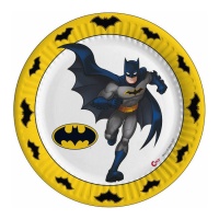 Platos de Batman de cartón compostable de 23 cm - 8 unidades