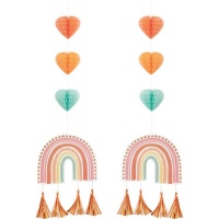 Colgantes decorativos de Boho rainbow - 2 unidades