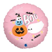 Globo de Halloween BOO decorado de 45 cm - Grabo