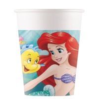 Vasos de cartón de La Sirenita Ariel de 200 ml - 8 unidades