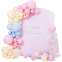 Guirnalda de globos de colores pastel - 96 unidades