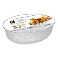Envase de 27,3 x 22,6 x 7,6 cm desechable ovalado con tapa