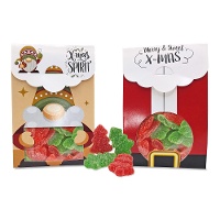 Caja de chuches de Navidad con ventana de 200 gr - 1 unidad