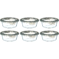 Tupper de 0,4 L de cristal con tapa gris - 6 unidades