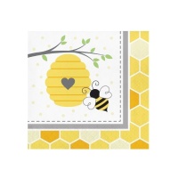 Servilletas de Abeja Baby de 16,5 x 16,5 cm - 16 unidades