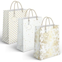 Bolsa de diseños dorados surtidos de 45 x 33 x 10 cm - 1 unidad