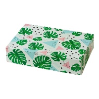 Caja de 23,5 x 16 x 5 cm de hoja tropical verde
