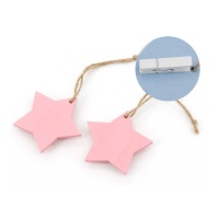 Pinzas de estrellas rosa de 3,5 cm - 2 unidades