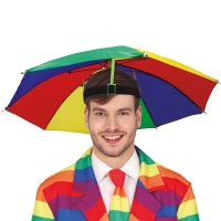 Sombrero paraguas de arcoíris