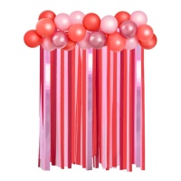 Set decorativo de globos y cortina de San Valentín - 21 piezas