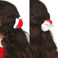 Pinzas para el pelo de Navidad surtidas de 7 cm - 2 unidades