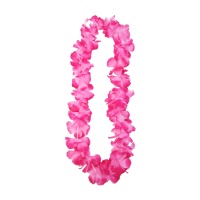 Collar hawaiano de flores rosas