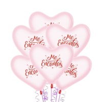 Globos de látex de corazón de Me encantas de 30 cm - Sempertex - 12 unidades