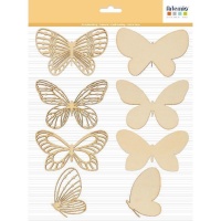 Figuras de madera de mariposas surtidas de 7 cm - 8 unidades