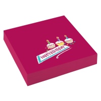 Servilletas de Happy Birthday kraft de 12,5 x 12,5 cm - 20 unidades