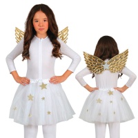 Conjunto de ángel de tutú y alas doradas infantil - 2 unidades
